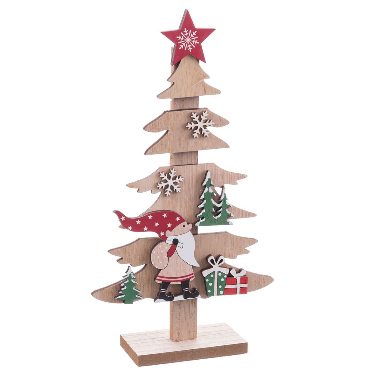 Albero di Natale Multicolore Legno 14,5 X 5 X 26 CM